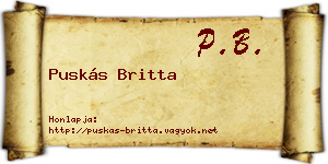 Puskás Britta névjegykártya